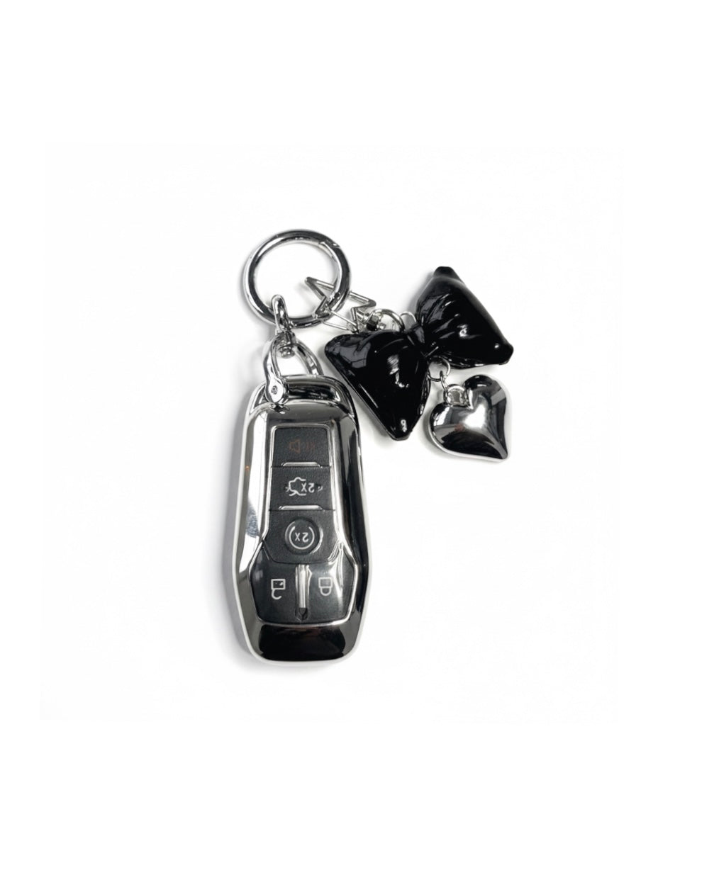 Black Bow Star Silver Ford Key Fob Case