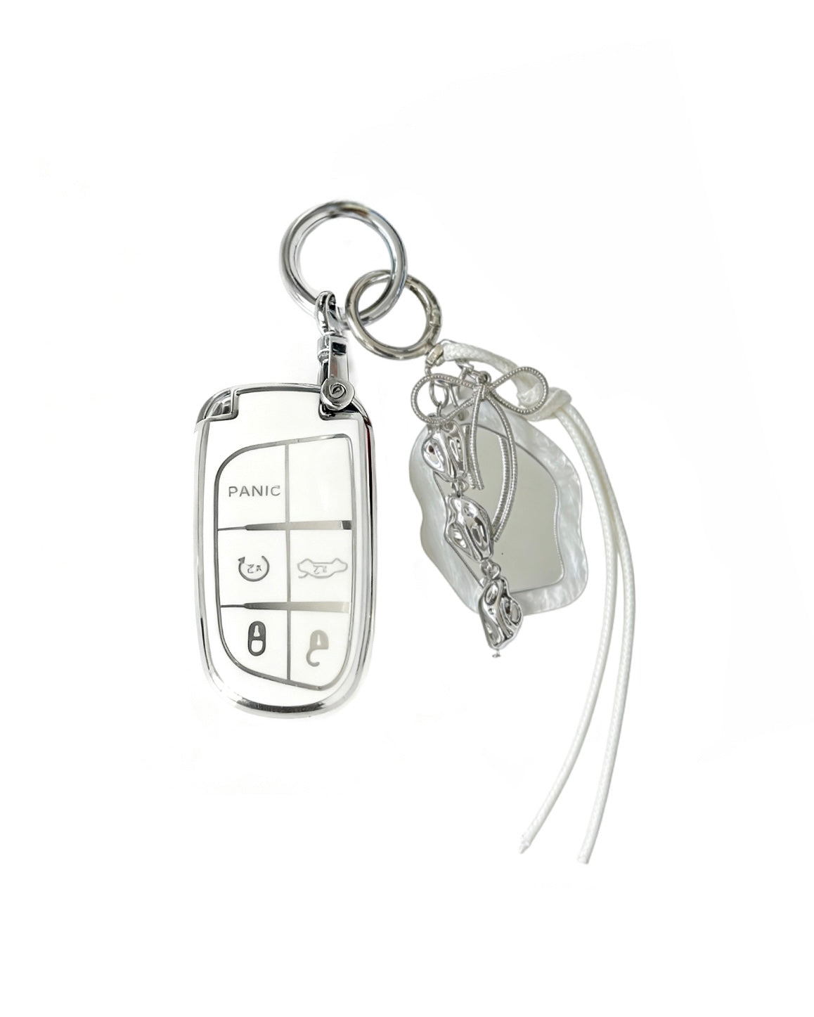 White Mirror Jeep Key Fob Case