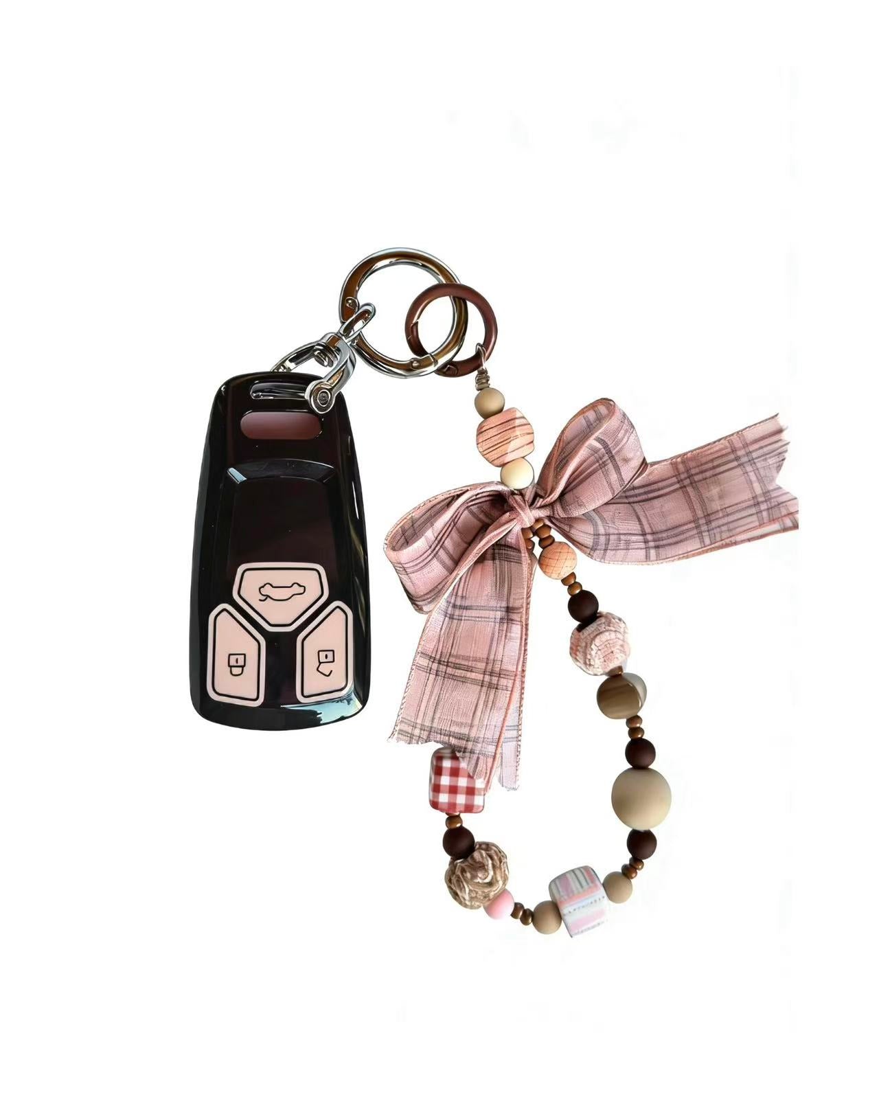 Wooden Pink Audi Car Key Fob Case