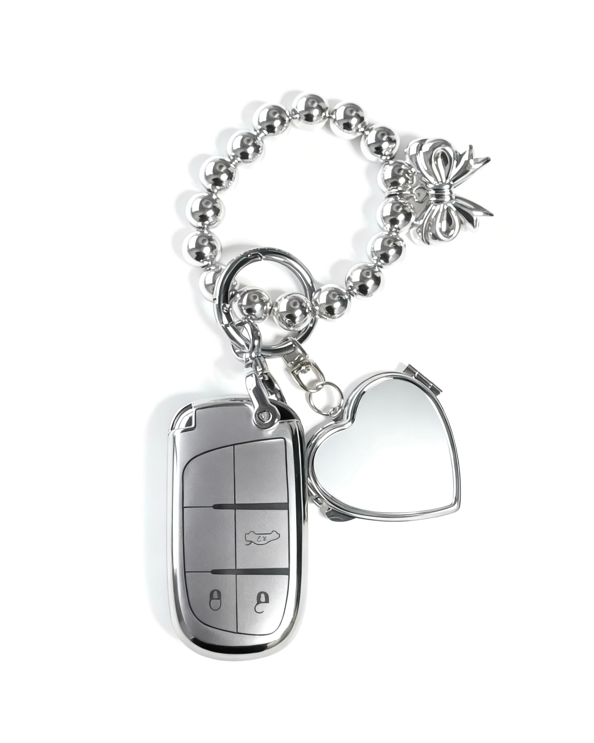 Mirror Silver Jeep Key Fob Case