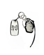 Chevrolet car key fob case with black mirror and bow key chain