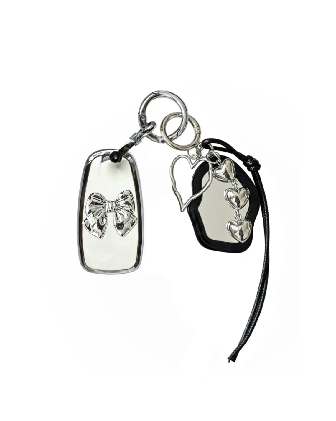 Chevrolet car key fob case with black mirror and bow key chain