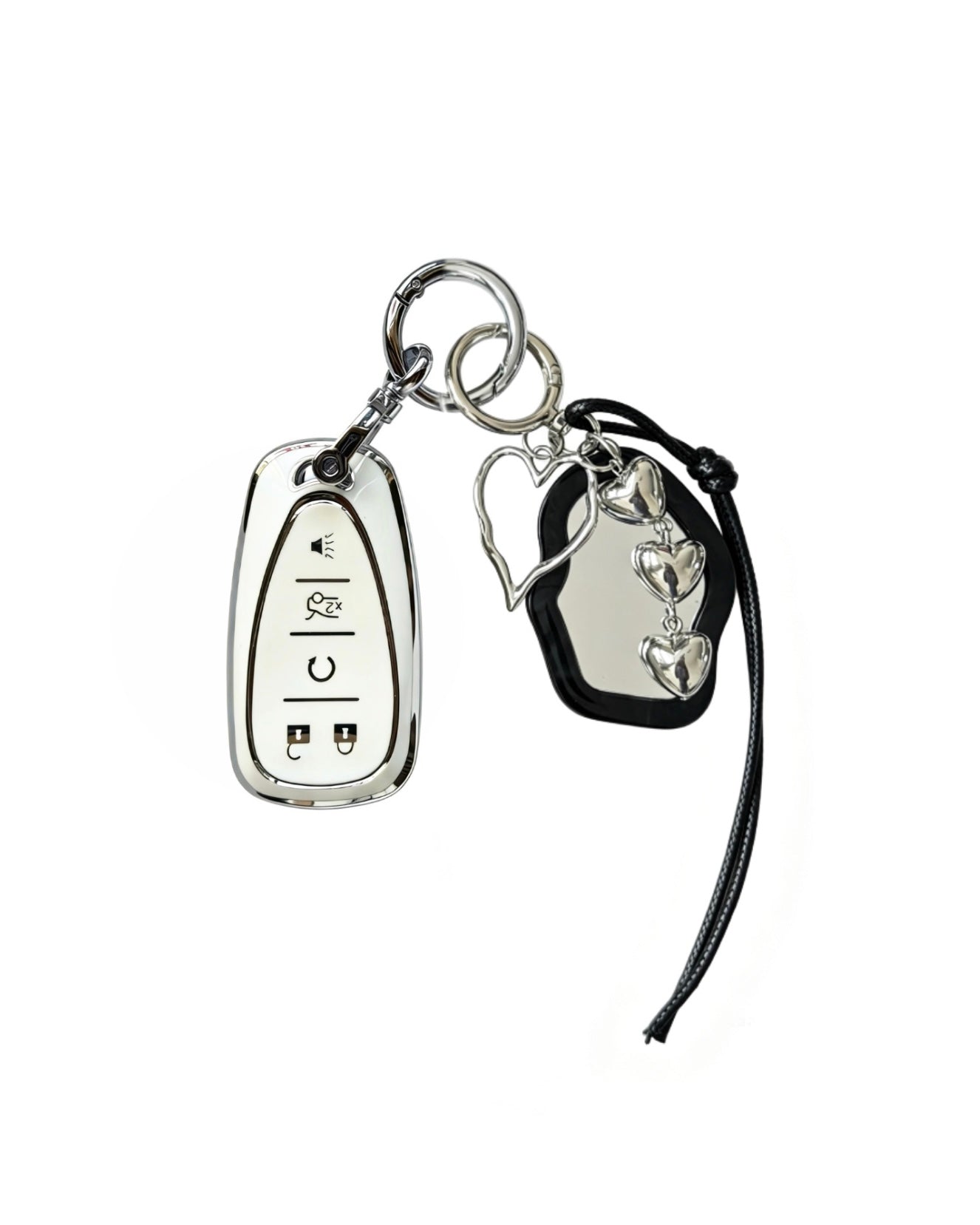 Chevrolet car key fob case with black mirror and bow key chain