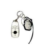 Mercedes Benz car key fob case with black mirror and bow key chain